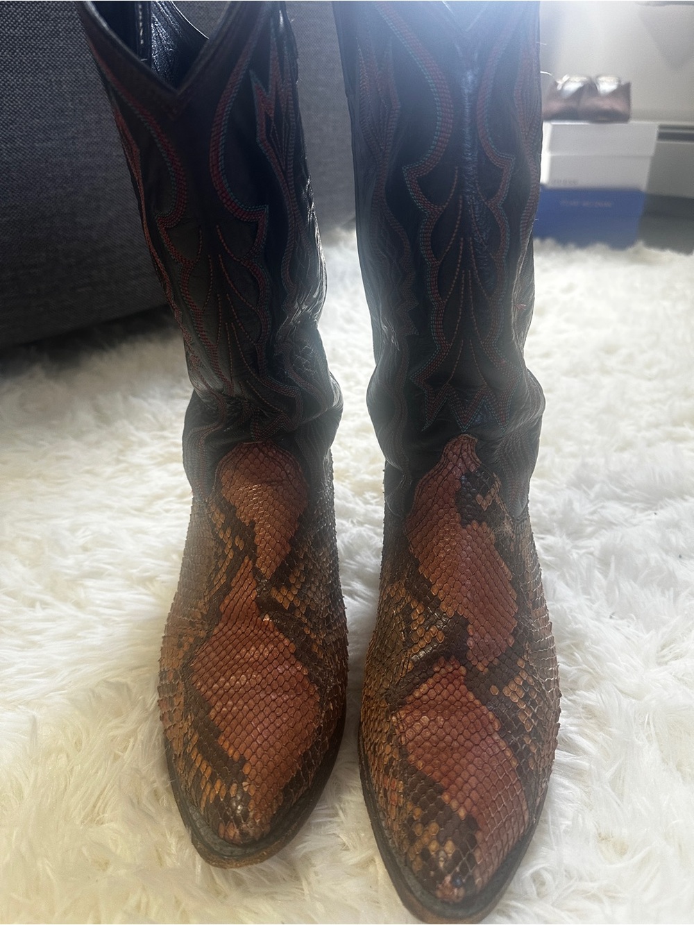 Dan Post snake skin vintage  Cowboy Boots